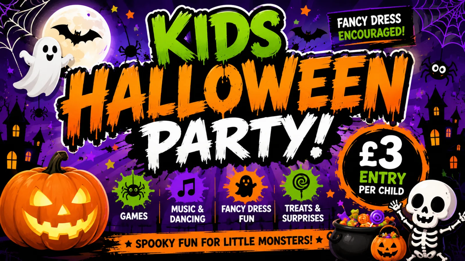 Kids Halloween Party event poster